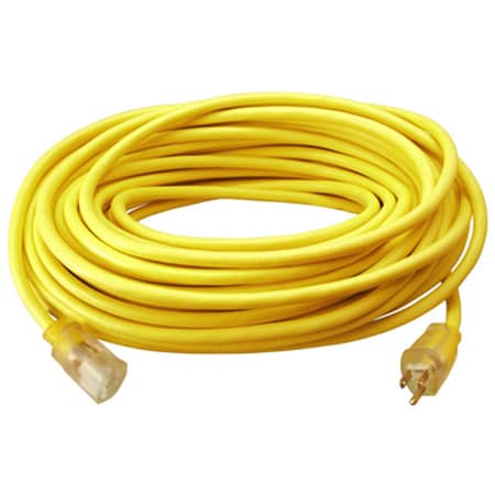 Master Electronics Extension Cord, Indoor/Outdoor, 1 Outlets, Yellow, Vinyl, 50 ft 240176